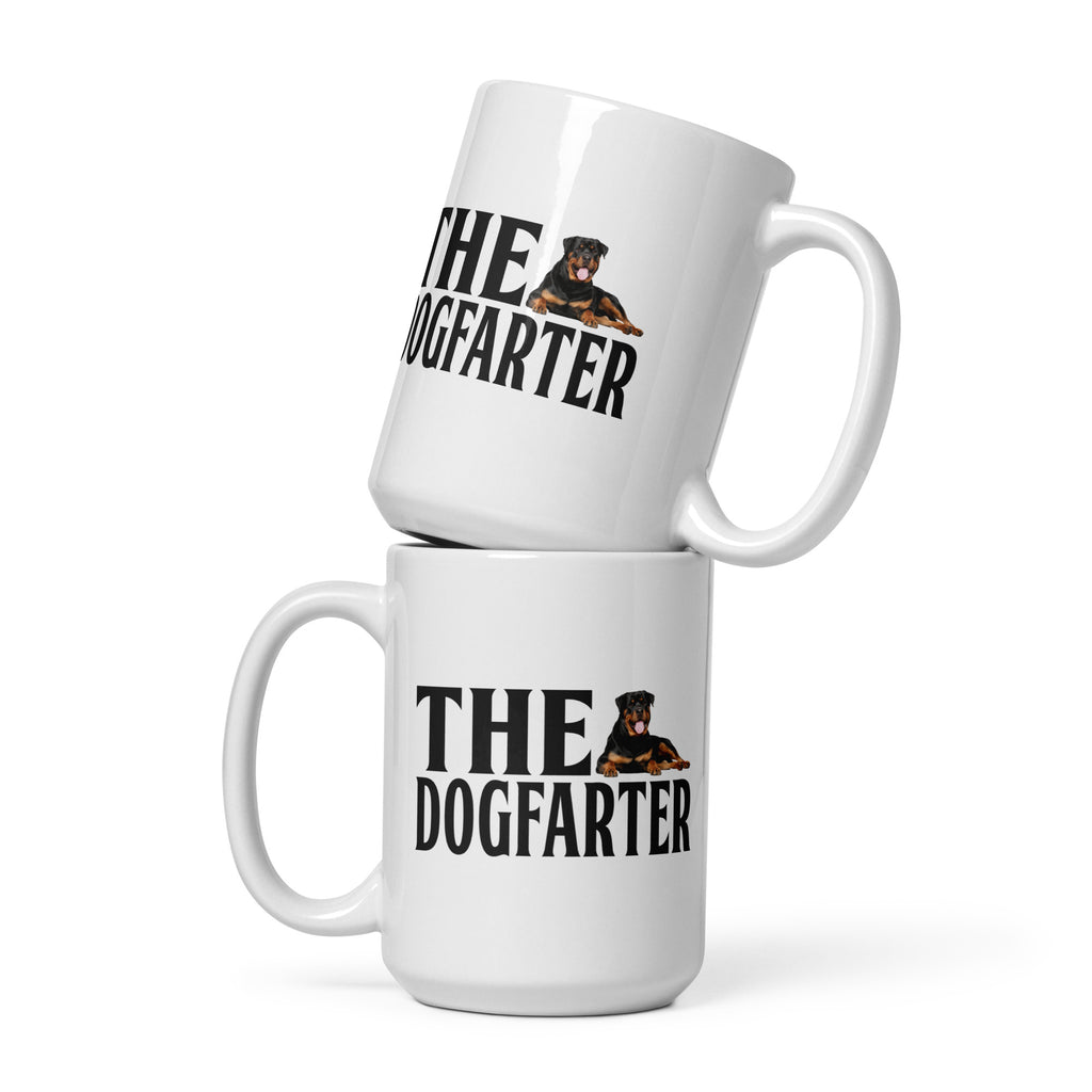 The Dogfarter Rottweiler White glossy mug