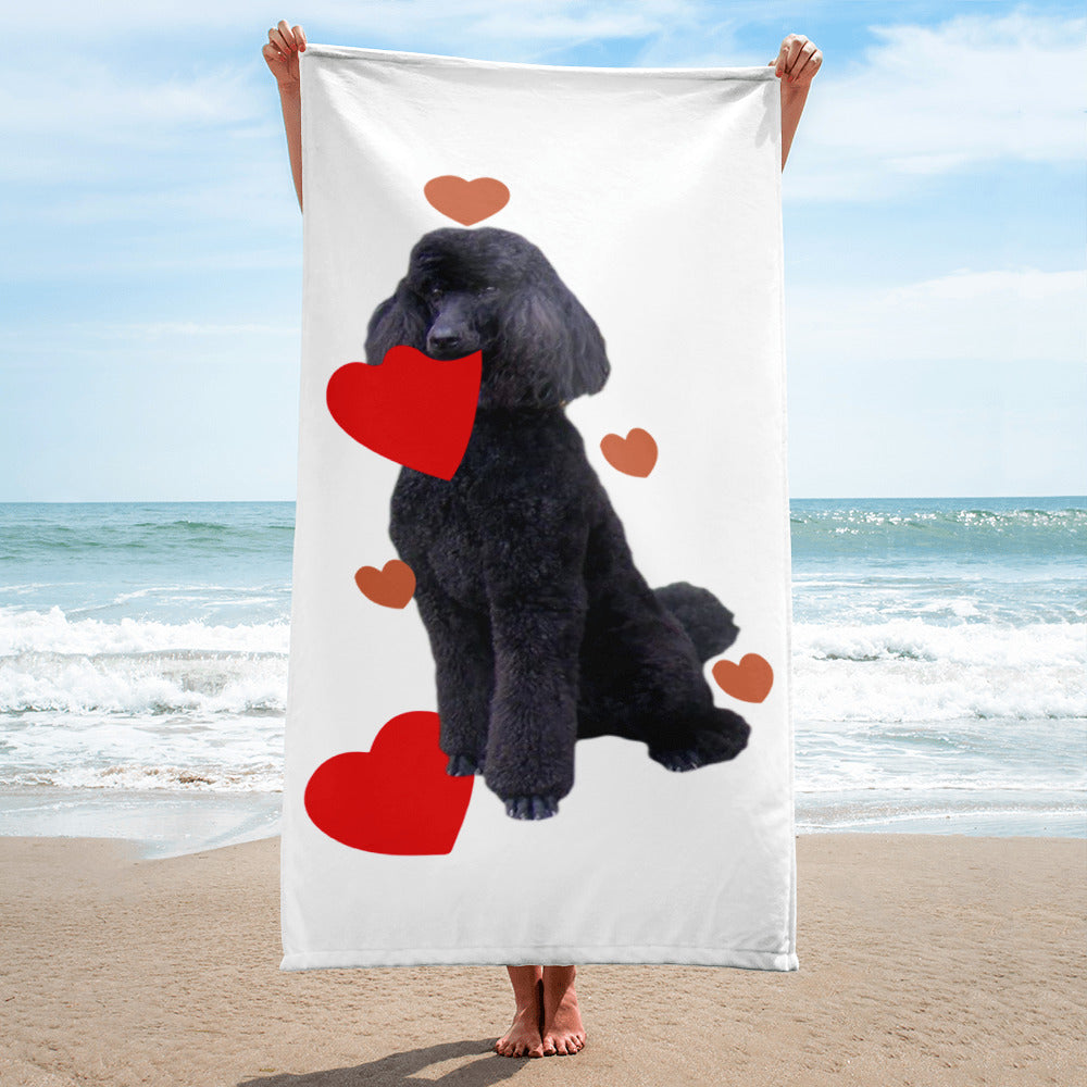 Heart Poodle Towel